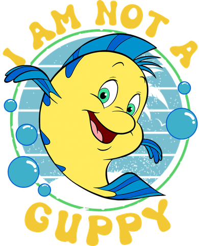 Vintage Little Mermaid Flounder I Am Not A Guppy Flounder Fish Magic Toddler T-Shirt