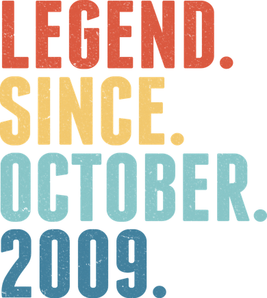 Vintage Legend Since October 2009 Birthday Kids Long Sleeve Shirt
