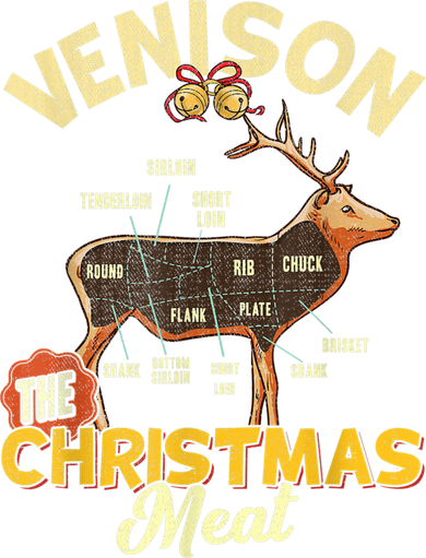 Venison Meat Chart The Christmas Meat Deer Hunter Hunting Long Sleeve Shirt