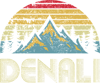 Vintage Mt. Denali National Park Alaska Mountain Apron