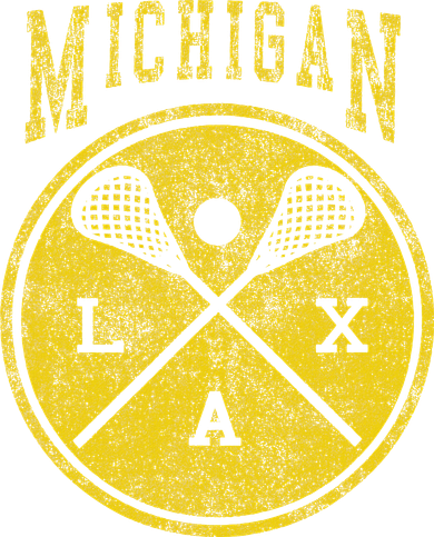 Vintage Michigan Lacrosse Distressed Lax Button