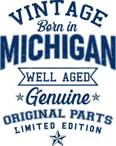 Vintage Born In Michigan Well Aged Women's Hoodie