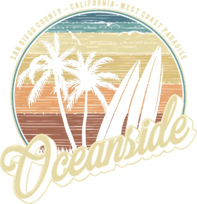 Vintage Oceanside San Diego County California Surf Style 11oz C Handle Ceramic Mug
