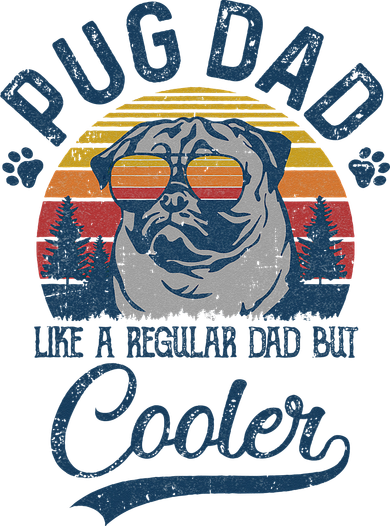 Vintage Pug Dad Like A Regular Dad But Cooler Funny Kids Hoodie