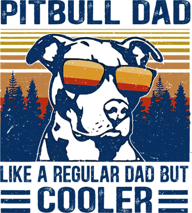 Vintage Pitbull Dad Like A Regular Dad But Cooler Funny Gift Button