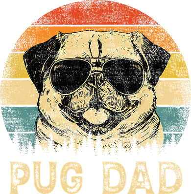 Vintage Pug Dad Dog Lovers FatherS Day Doddie Hoodie