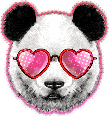 Valentine Panda Love Shades Ornament