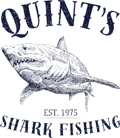 Vintage QuintS Shark 1975 Funny FishingS Retro Button