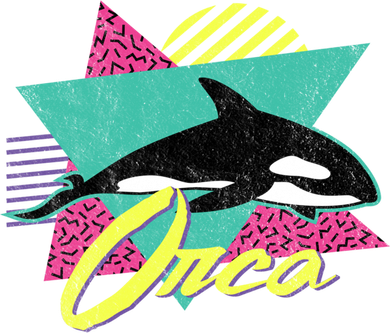 Vintage Retro 80s Or 90s Orca Killer Whale Gift Toddler T-Shirt