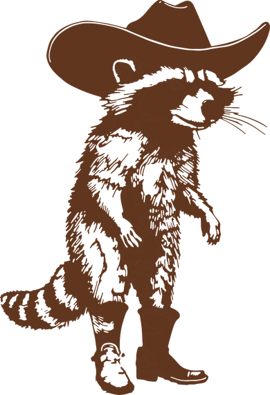 Vintage Raccoon Cowboy Cowgirl Trash Panda Western Country Doggie Tank