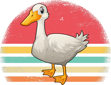 Vintage Retro Duck Gift Button