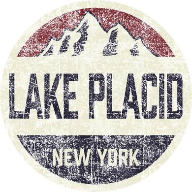 Vintage Retro Lake Placid New York Mountain Circle Ski Women's Hoodie