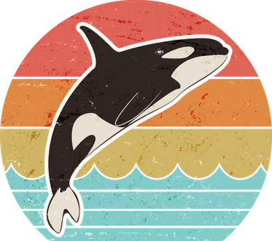 Vintage Retro Leaping Ocra Killer Whale Doggie Tank