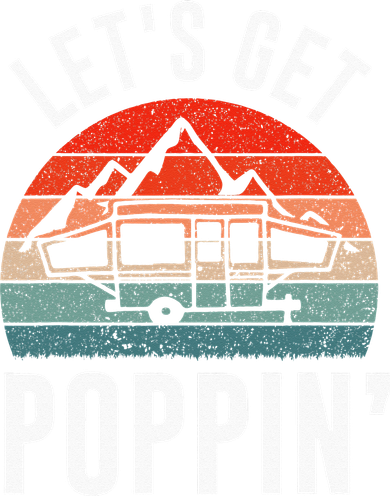 Vintage Retro Let's Get Poppin' Camping RV Pop Up Camper Coaster