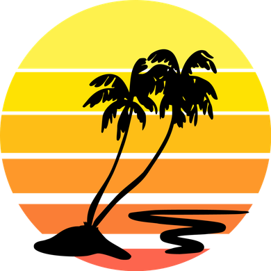 Vintage Retro Palm Tree Sunset Kids Long Sleeve Shirt