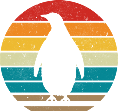 Vintage Retro Penguins Sunset 70s 80s 90s Penguins Party Gif Gift Kids Long Sleeve Shirt