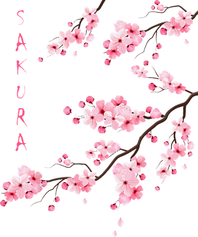 Vintage Sakura Cherry Blossom Japanese Graphical Art Toddler T-Shirt