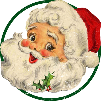 Vintage Santa Claus Christmas Gift Button