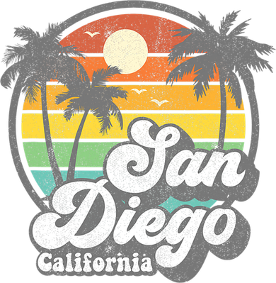Vintage San Diego Beach California Surfing Retro Surf Gift Kids Long Sleeve Shirt