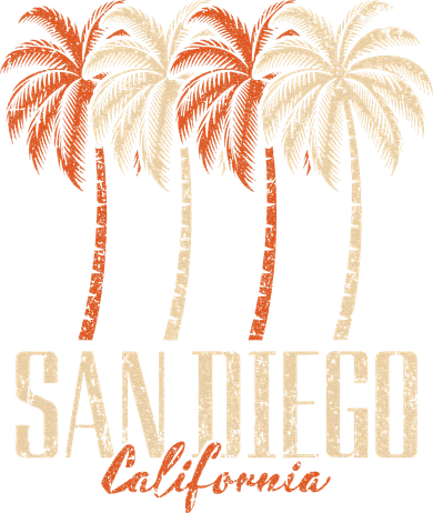 Vintage San Diego California Palm Trees Retro Doggie Tank