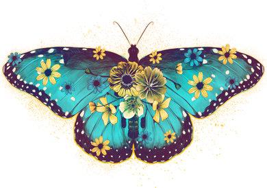 Vintage Summer Flower Floral Butterfly Women's T-Shirt