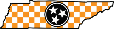 Volunteer State Orangewhite Checkerboard Tristar Tennessee Women's Tank Top