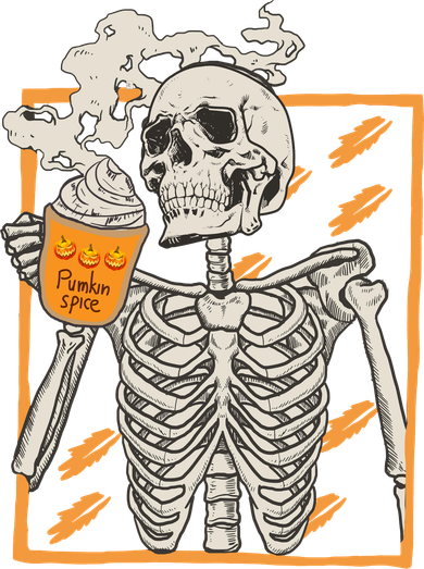Vintage Skeleton Pumpkin Spice Halloween Hat