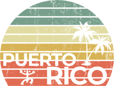 Vintage style Puerto Rico Retro Sunset Palm Tree Kids T-Shirt