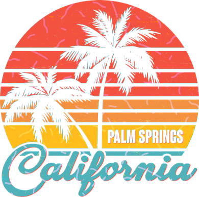 Vintage Sun Palm Trees Palm Springs California Doggie Tank
