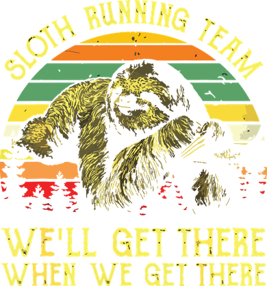 Vintage Sloth Running Team Well Get There Funny Sloth Apron