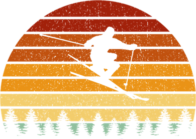 Vintage Sunset Skiing Gift For Skiers Gift Women's Hoodie