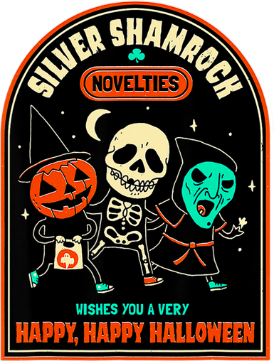 Vintage Silver Shamrock Novelties Happy Happy Halloween Toddler Hoodie