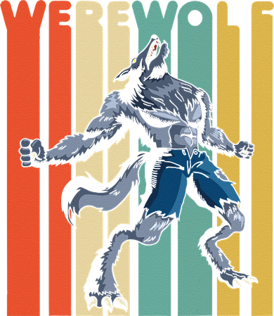 Vintage Style Werewolf Retro Halloween Design Tank Top