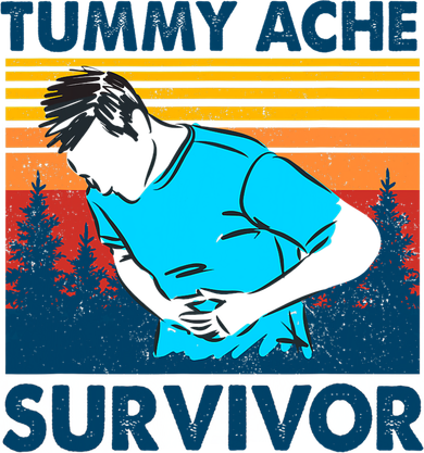Vintage Tummy Ache Survivor Stomachache IBS Funny Kids Hoodie