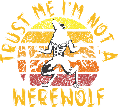 Vintage Trust Me I´m Not A Werewolf Full Moon Wolf Halloween Golf Towel
