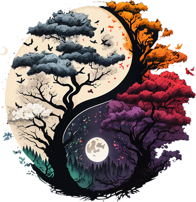 vintage Tree of Life Yin Yang Baby Bodysuit