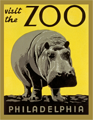 Visit The Zoo Philadelphia Retro Vintage Hippopotamus Hippo Gift Kids Long Sleeve Shirt