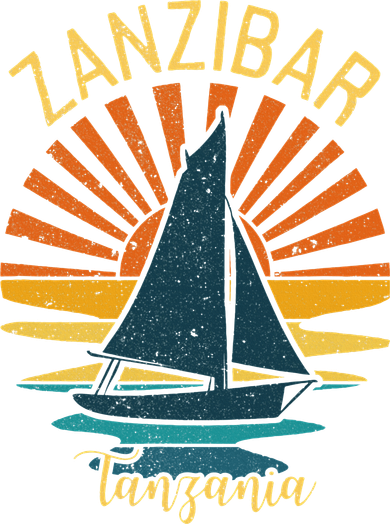 Vintage Zanzibar Tanzania Africa Sunset Sailing Coaster
