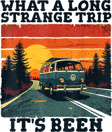 What A Long Strange Trip ItS Been 70s Hippie Camping Lover Toddler Long Sleeve