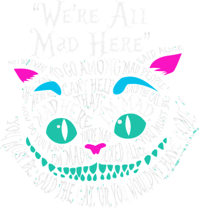 We_re All Mad Here Wonderland Cheshire Cat Love Cats Kids T-Shirt