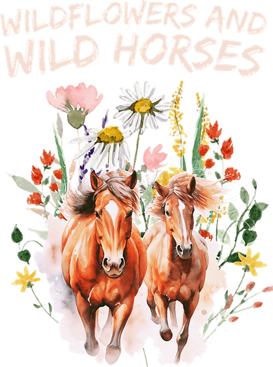 Wildflowers and Wild Horses Nature Beauty Country Outdoors Hooded Wearable Blanket