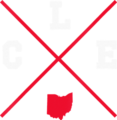 Womens Classic CLE Cleveland Ohio Red Vintage State Outline Coaster