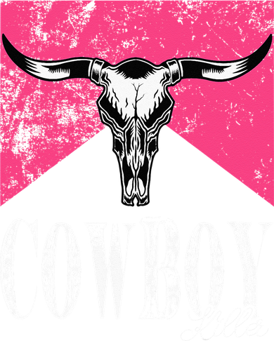 Western Cowgirl Cute Pink Cowboy Killers Bull Horn Skull Ornament