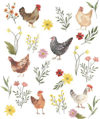 Wildflower Chicken Floral Chicken Lover Cute Farmer Flowers Women's Dry Zone Grid Polo