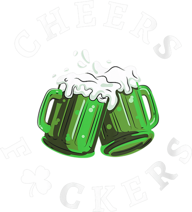 Wo Cheers Fckers Irish Beer Driking St. Patricks Day Shamrocks Button