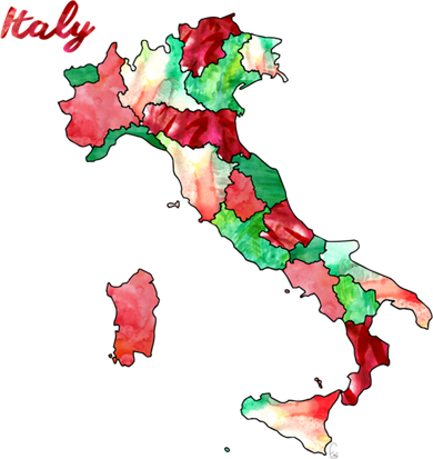 Watercolor Countries Italy Bucket Hat