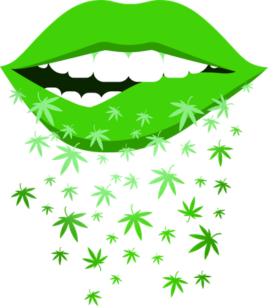 Sexy Lips Cannabis Marijuana Weed Kids T-Shirt