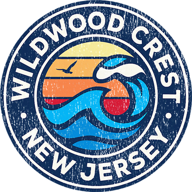 Wildwood Crest New Jersey Nj Vintage Nautical Waves Kids Hoodie