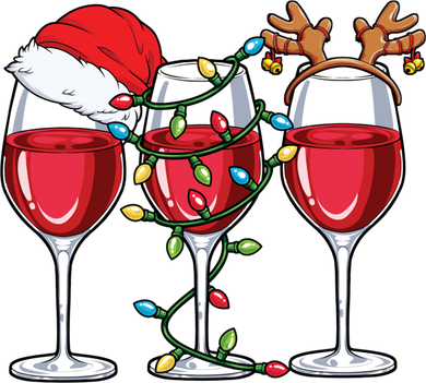 Wine Christmas Santa Hat Xmas Lights Reindeer Antlers Meaningful Gift Women's T-Shirt