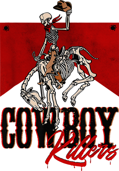 Western Cowboy Vintage Punchy Cowboy Killers Skull Skeleton Ornament